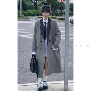春秋高階感長款西裝外套2023新款韓版寬鬆氣質學院風風衣女外套女