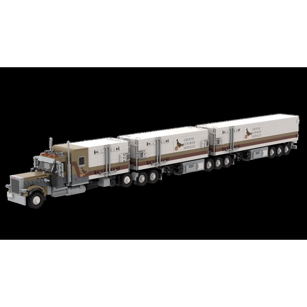 汽車積木 國產兼容積木moc-115637廂式貨車運輸掛車 卡車貨運模型