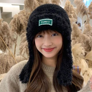 【限時免運】帽子女冬季新款顯臉小針織護耳毛線帽加絨加厚騎車防寒保暖飛行帽保暖帽 騎行帽 針織帽 秋冬季帽子
