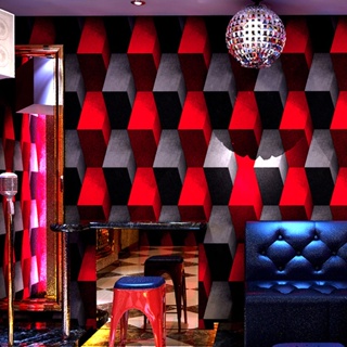 ktv墻紙 歌廳閃光墻佈3d立體反光幾何酒吧個性創意走廊背景墻壁紙