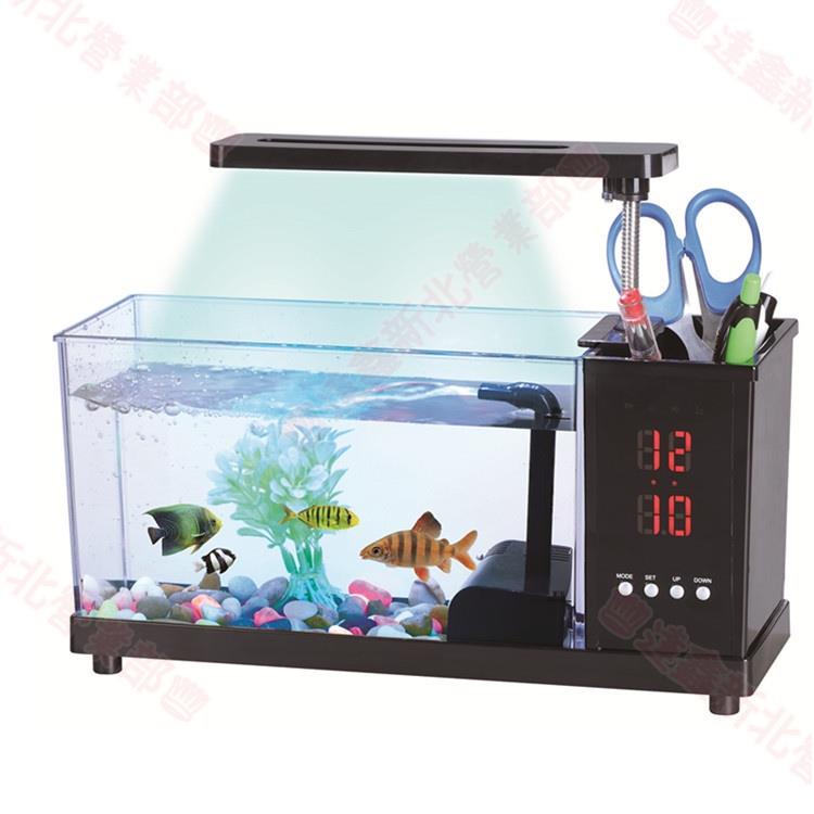 免運新北♕小魚缸 套組 桌面收納 小魚缸過濾器 小水族缸 USB5V 水族箱收納一體式