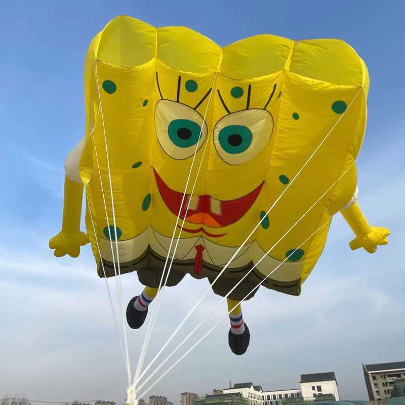 大型領航風箏  軟體海綿寶寶飛行員風箏  尼龍傘佈做成比賽風箏  久興旂艦店