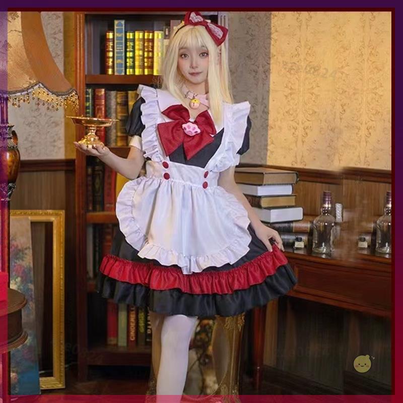 ✨優選✨聖誕節小惡魔女僕 Lolita 哥特風黑紅女僕cosplay 洛麗塔學生二次元可愛連衣裙cos服裝魔法女巫