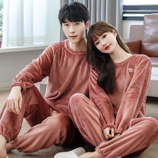 暖暖套裝男女秋冬情侶懶人傢居服珊瑚絨新款加絨加厚睡衣睡褲套裝情侶睡衣 睡衣套裝 傢居服 長袖睡衣 睡衣男 睡衣套裝