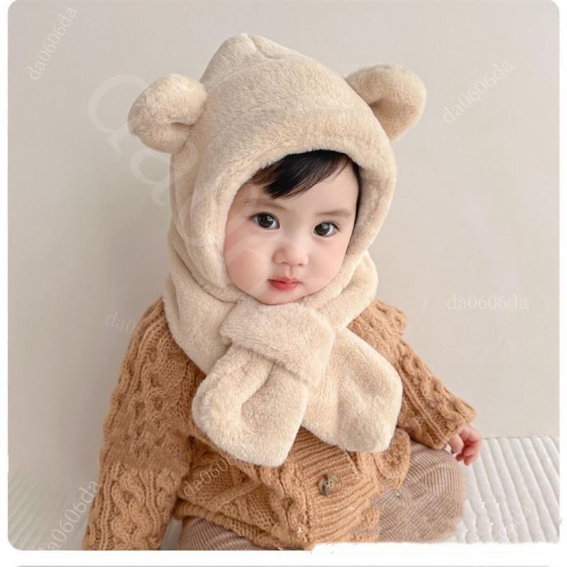 寶寶秋冬嬰兒兒童耳朵帽子圍巾毛絨一體護耳可愛超萌加厚保暖冬季
