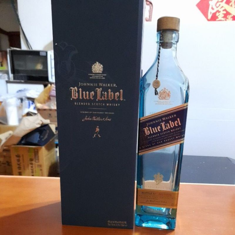 約翰走路藍牌蘇格蘭威士忌空酒瓶+包裝盒