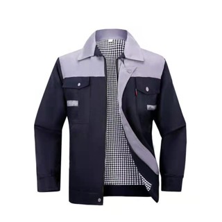 臺灣出貨 工作服套裝男定製長袖春秋季勞保服加厚耐磨汽修工人廠地車間上衣 工作外套 機能外套 勞保外套 男生外套 工作套裝