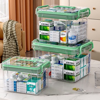 茄子の多層藥箱家庭裝家用醫藥箱大容量藥物收納盒透明大號醫療急救藥盒