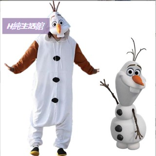 【新品】秋冬 法蘭絨 雪寶男女卡通 動物 雪人雪怪動漫連體睡衣 成人兒童傢居服