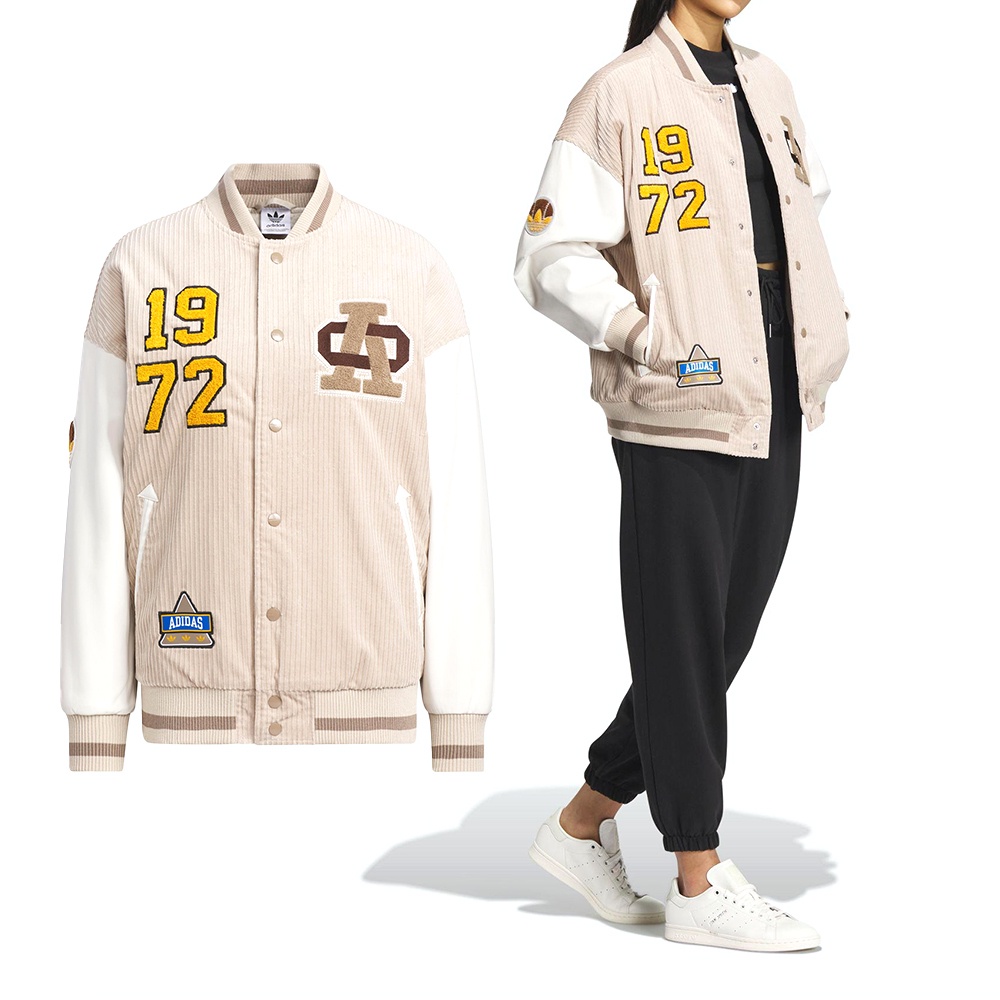 Adidas MC Bomber 女 米白 日常 休閒 百搭 棒球外套 外套 IN1081