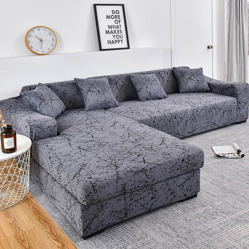 Sofa Cover Geometric Couch Cover Elastic for L Shaped Chaise