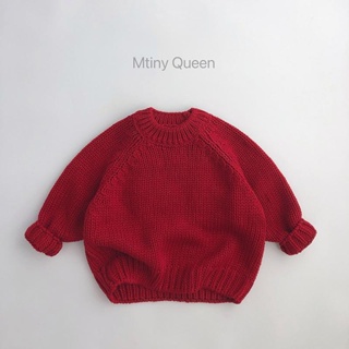 Mini baby🌷洋氣圣誕款~2024龍年拜年服兒童冬毛衣韓版男女童針織衫紅色套頭