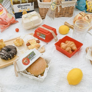 熱賣爆款日式漢堡收納盒三明治便噹盒便攜式旅行餐盒小學生飯盒水果保鮮盒