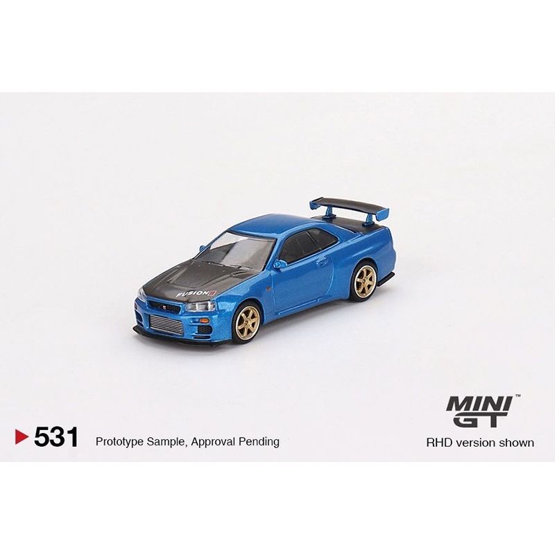 MINI GT 1:64 日產天際線 GTR R34 Top Secret 531# 合金車模 壓鑄 汽車玩具 收藏 男