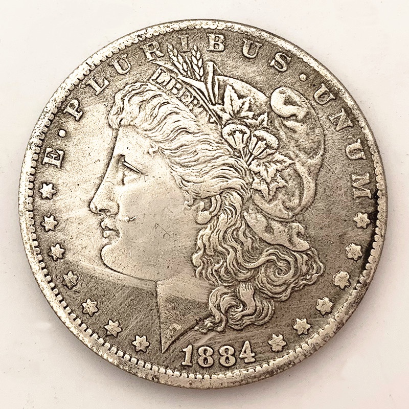 1884美國銀幣摩根銀元紀念幣 外幣鷹洋龍洋銀幣古錢幣銅質銀幣