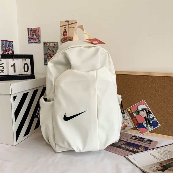 Nike耐克後背包男女學生書包初中高中白色簡約運動背包輕便電腦包