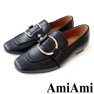 【AmiAmi】 方頭搭扣樂福鞋 女鞋 FX2406