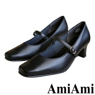 【AmiAmi】 Ms. Jeune 日本真皮女用商務瑪莉珍高跟鞋5公分 PO-NU751
