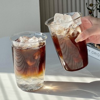 ins高顏值網紅自製咖啡店同款杯子 玻璃咖啡杯 輕薄冰美式拿鐵杯 簡約茶杯 雞尾酒杯 冷飲杯子