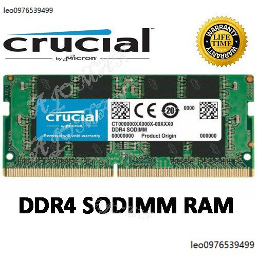 【下殺價】Crucial DDR4 4GB 8GB 筆電記憶體 SODIMM 2133/2400/2666mhz