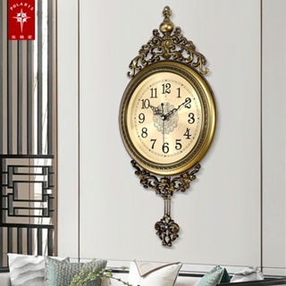 北極星歐式輕奢 掛鐘 客廳 靜音 創意 時鐘 搖擺 家用簡約壁鐘大氣 石英鐘 jjkp