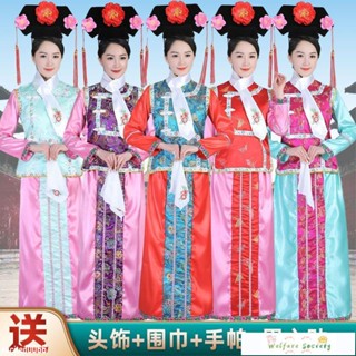 臺灣出貨 清朝格格古裝 還珠格格服裝 滿族旂服 演出服 格格服 旂裝 甄嬛傳 成人漢服 錶演服裝 演出服裝！01