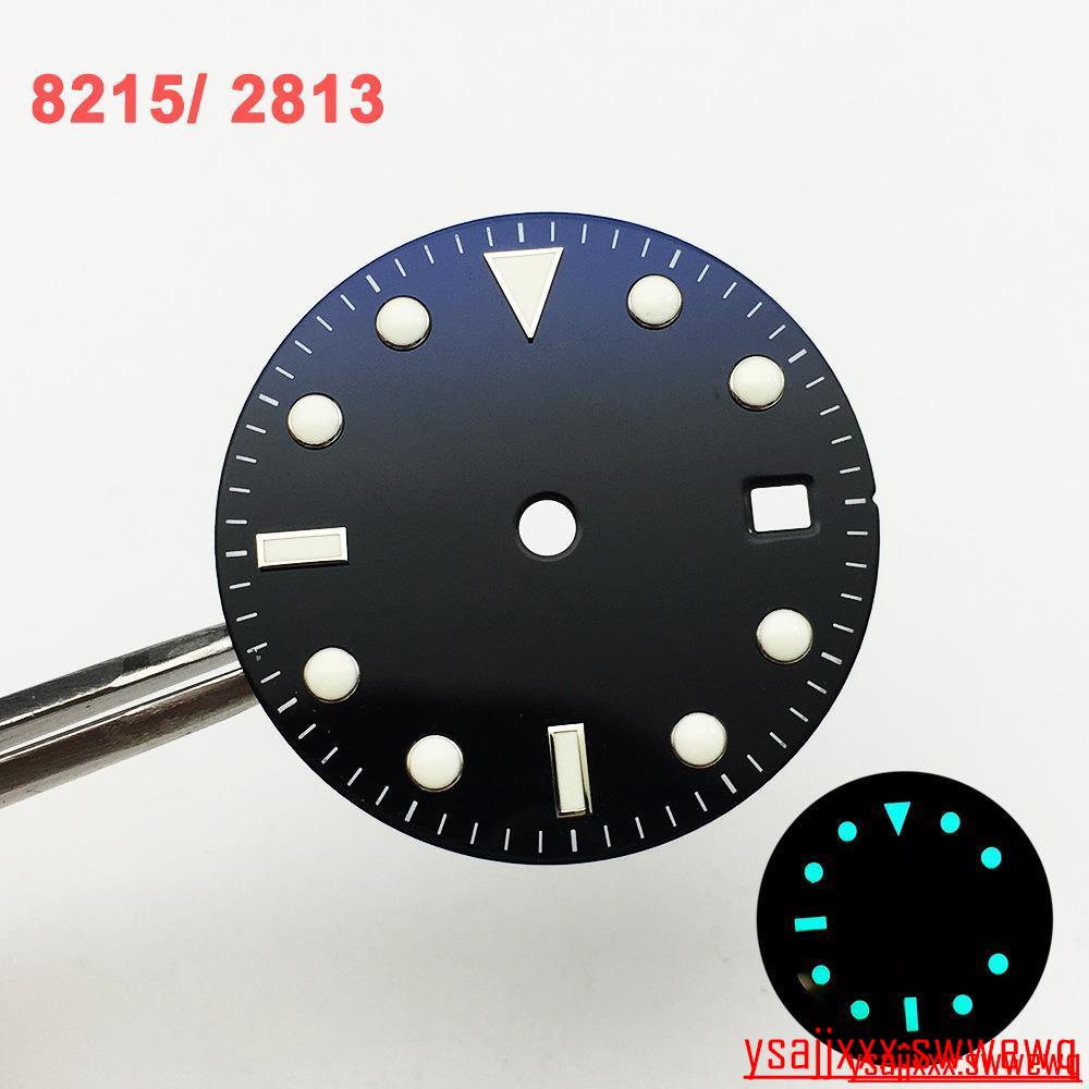 手錶錶盤28.5mm藍色無菌錶盤 超亮綠色夜光字面適合 ETA8215 2813