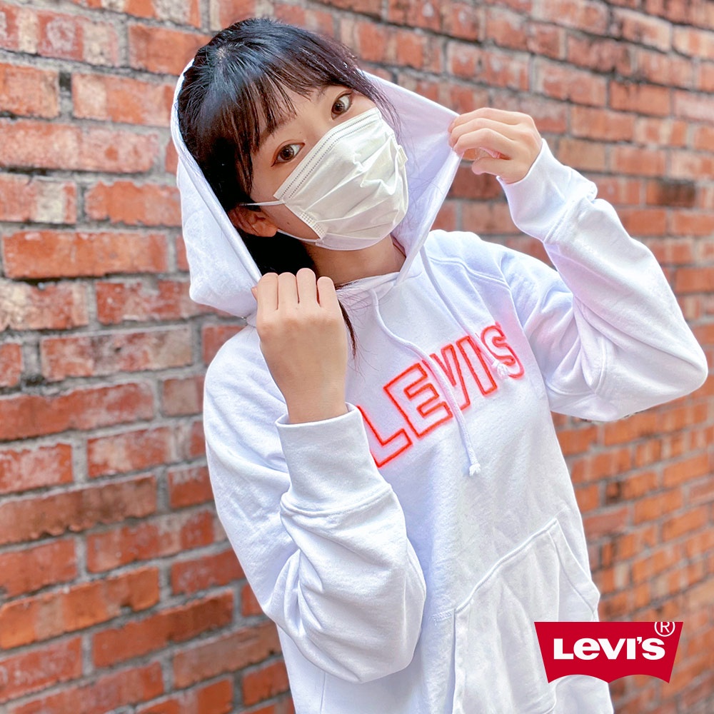 Levis 重磅口袋帽T / 雪妮爾繡線Logo / 380GSM厚棉 女款 熱賣單品 35946-0211