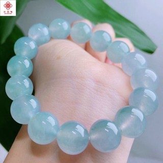 玉石手鍊 手串 翡翠手串冰種手鏈男女款淺藍色手鏈藍底翡翠手鏈玉石