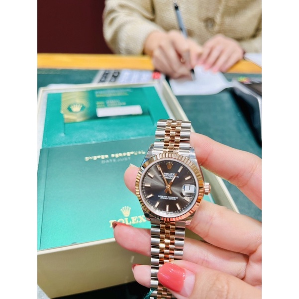 Rolex datejust 玫瑰金全新2023女錶新款（ 超稀少質感灰面）