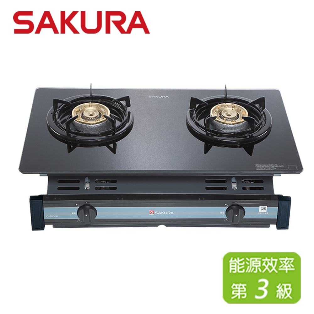 櫻花SAKURA G-6500KG 嵌入式強化玻璃瓦斯爐