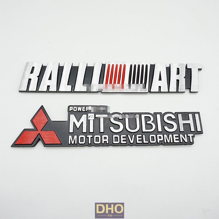 適用於汽車 車標誌 貼紙  三菱MITSUBISHI 翼神歐藍德菱帥藍瑟改裝個性RALLIART車標鋁合金3D立體車貼