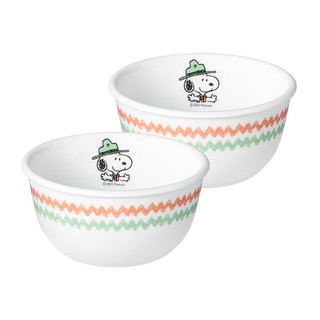 【美國康寧 CORELLE】史努比 SNOOPY 露營趣 2件式餐碗組-B03