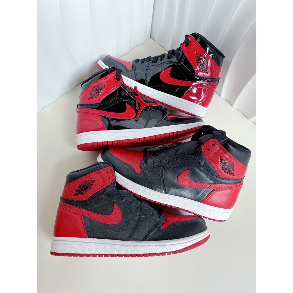 Air Jordan 1 High OG Patent Bred 漆皮 黑紅555088063001