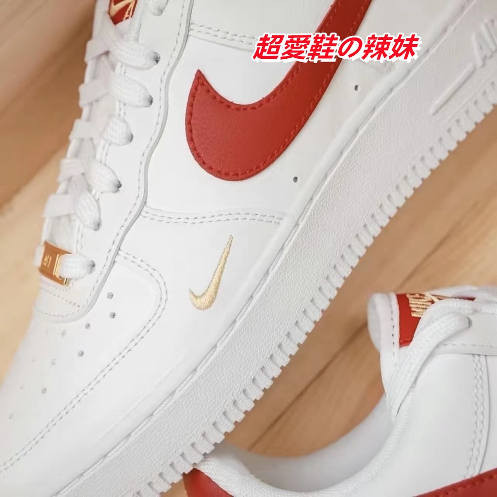 Nike Air Force 1 07 Essential 迷你勾 白紅 女鞋 cz0270104