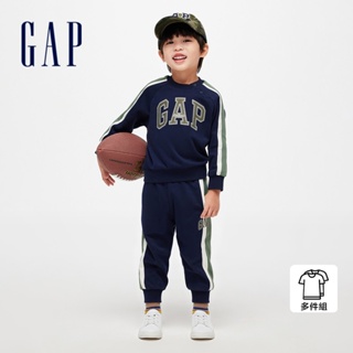 Gap 幼童裝 Logo圓領長袖長褲家居套裝-海軍藍(890197)