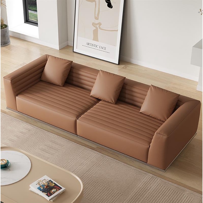 🌟艾尼斯精選🌟意式極簡 客廳組合沙發 真皮沙發 頭層牛皮直排沙發 小戶型沙發 設計師高端沙發 三人位沙發 實木框架