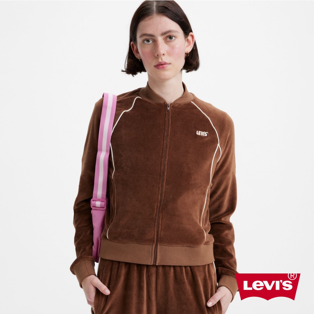 Levis Gold Tab金標系列 女款 精梳棉運動外套 咖啡 A5991-0000 人氣新品