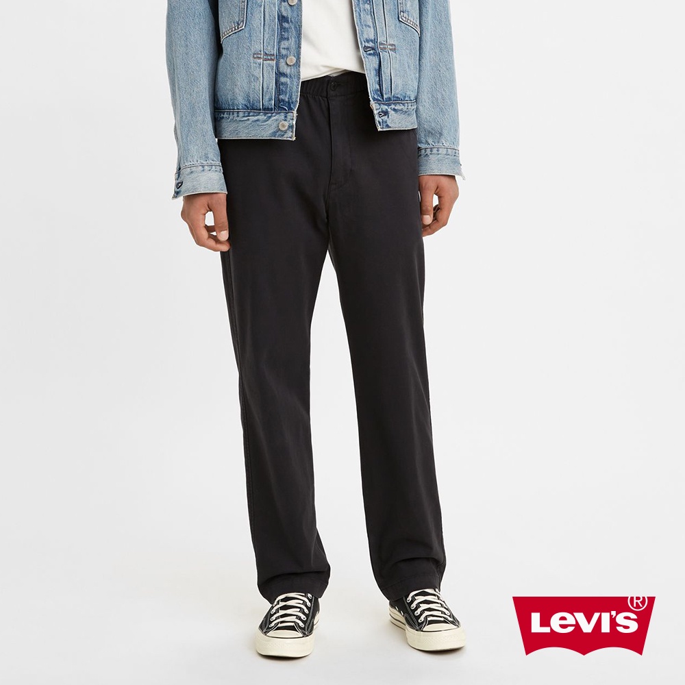Levis 日系紳士風卡奇西裝寬褲 / 鬆緊帶褲頭 / 彈性布料 黑 男款 A1040-0003 熱賣單品