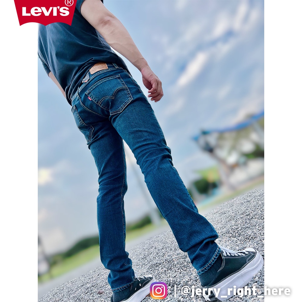 Levis 512上寬下窄 低腰修身窄管牛仔褲 / 精工深藍染水洗 / 彈性布料 男款 28833-1007 熱賣單品