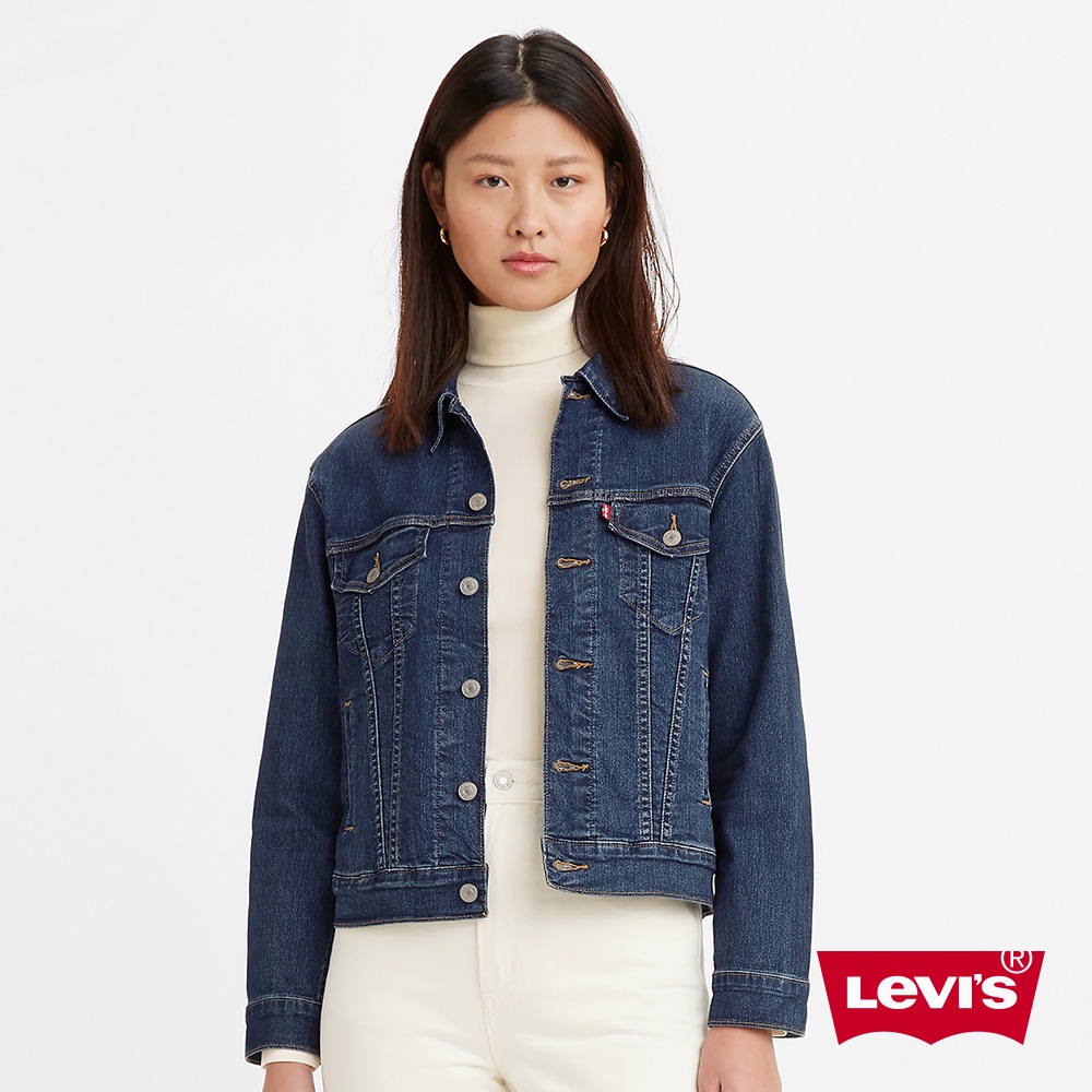 Levis 牛仔外套 / Boyfriend寬鬆版型 / 精工深藍染水洗 / 彈性布料 女29944-0181 熱賣單品