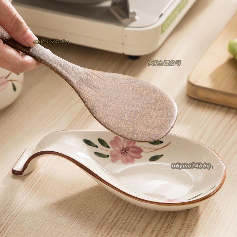 «勺子支架»  日式陶瓷廚房檯面置物架鍋鏟架託湯 勺架 託放勺子炒菜鏟子收納架盤