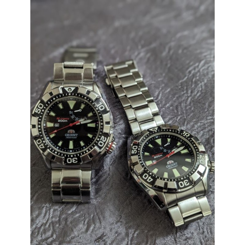 盒裝美品Orient東方m-force 200m 大錶徑潛水錶（動能儲存顯示）自動上鍊機械錶（錶帶內圍約18.5cm)
