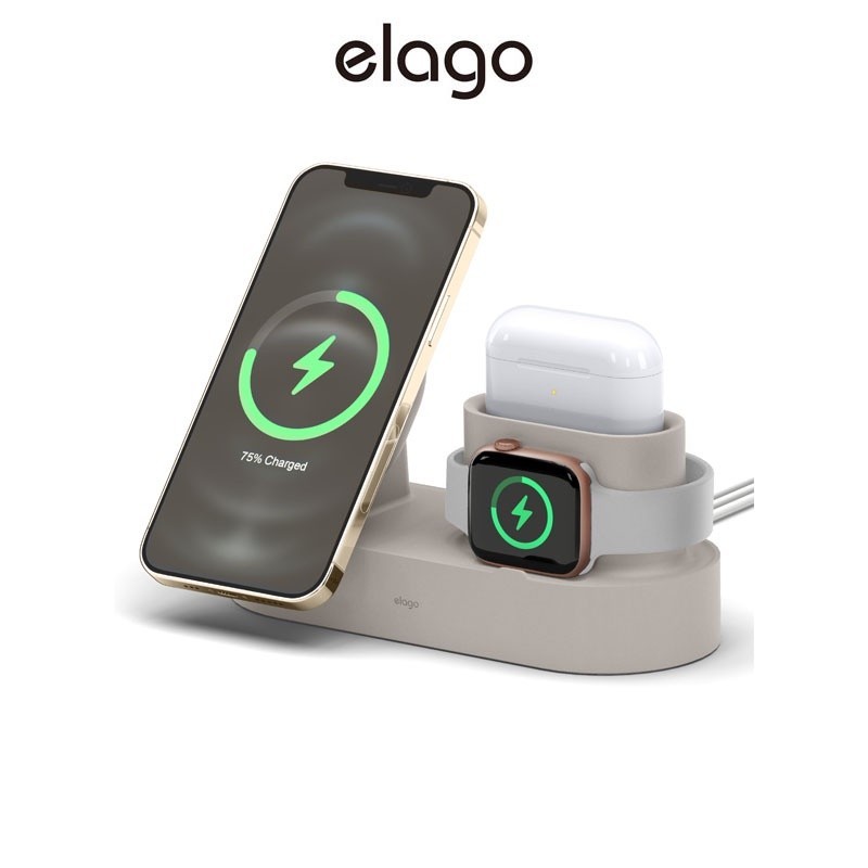 ❧[elago] MagSafe 3合1 充電座 Trio2 (適用Airpods 系列/iPhon