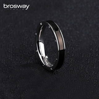 “送禮”brosway時尚小眾輕奢鈦鋼男指環戒指男士個性簡約情侶飾品禮物