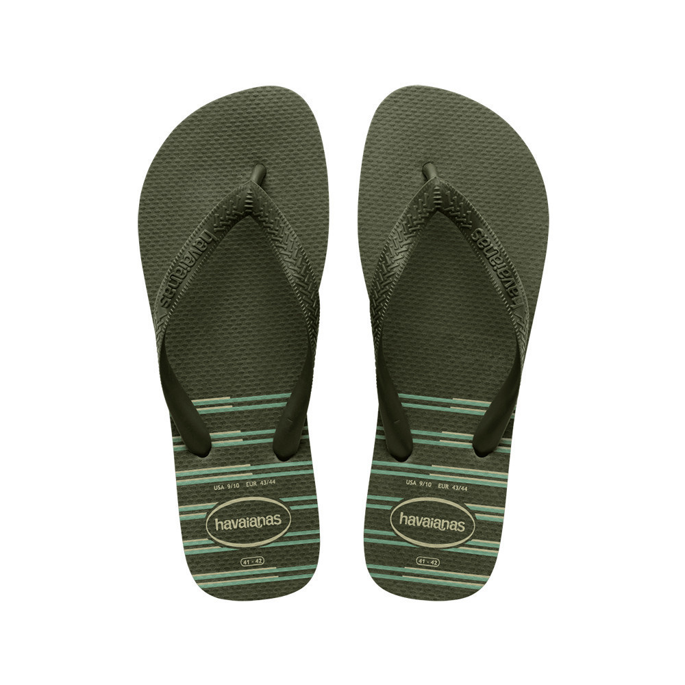 Havaianas Top Basic 男 墨綠 哈瓦仕 線條 人字拖 夾腳拖 拖鞋 4131932-0869M