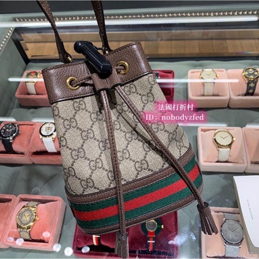 二手精品 古馳 GUCCI水桶包 550620 MINI 斜背包 單肩包 手提包 束口包 女生包包