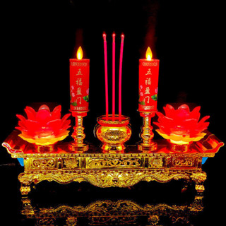 神明燈 供佛燈 長明燈 風水 電子蠟燭燈 供奉專用 佛具神臺燈 公媽燈 佛燈 神桌燈 祖先燈 財神燈多功能電燭臺led電