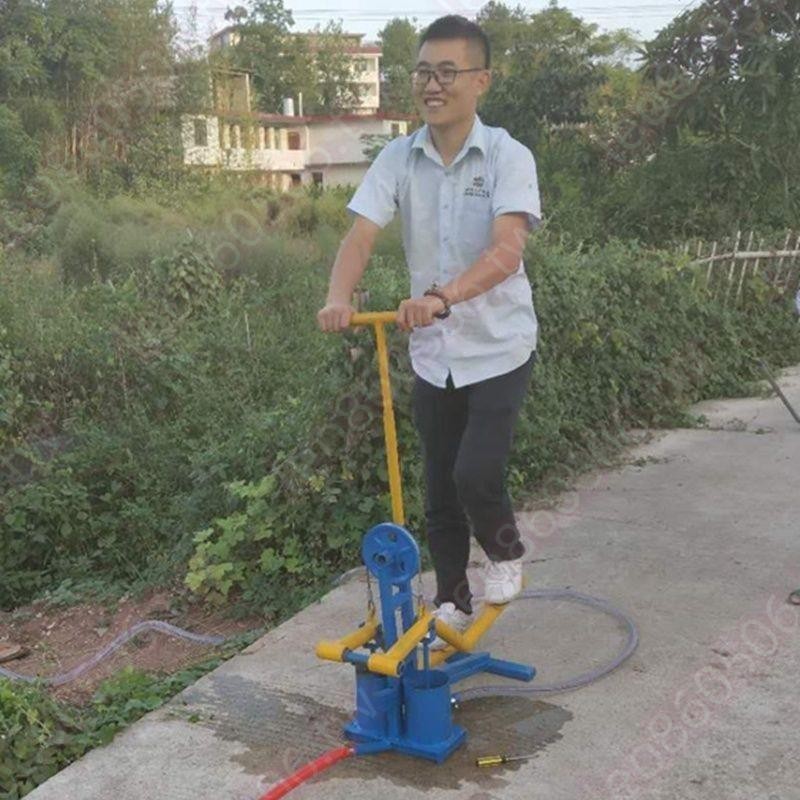 綠洲新款便攜小型手動腳踏式水泵抽水機農用灌溉洗車家用環保節能**//特惠大促/熱賣**