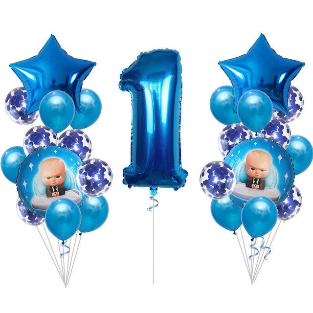👍Belle's mall👍 babyboss 30寸數字12寸波點氣球套裝生日派對裝飾用品